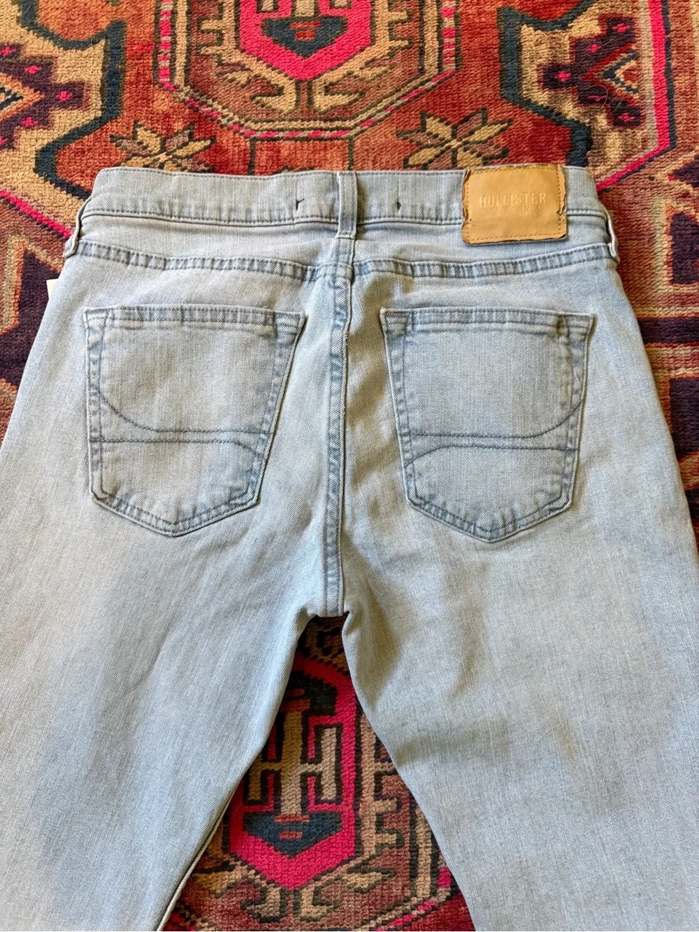 Hollister Slim Straight Leg Light Wash Jeans - Light Blue 29x32
